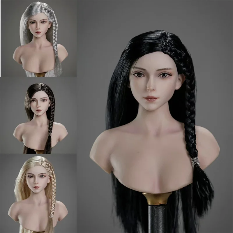 LZ TOYS SET014 1/6 Scale Female Long Straight Hair Asia Girl Hair Transplant Head Sculpture Fit 12