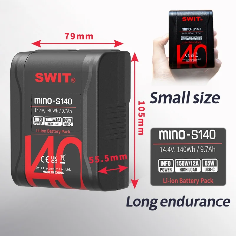 SWIT MINO-S140 PB-S146S PB-S98S PB-M90S 90Wh 98Wh 140Wh 146Wh Pocket Camera V-mount Battery Pack