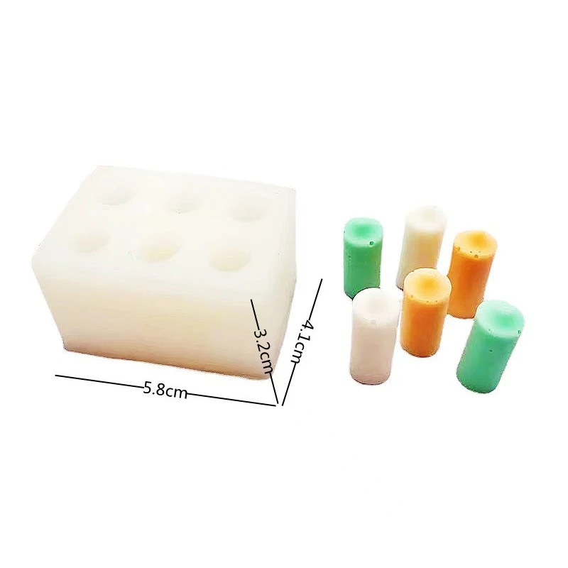 3D Candle Silicon Mold Handmade Diy Mini Cylinder Soap Candle Mould Candle Aroma