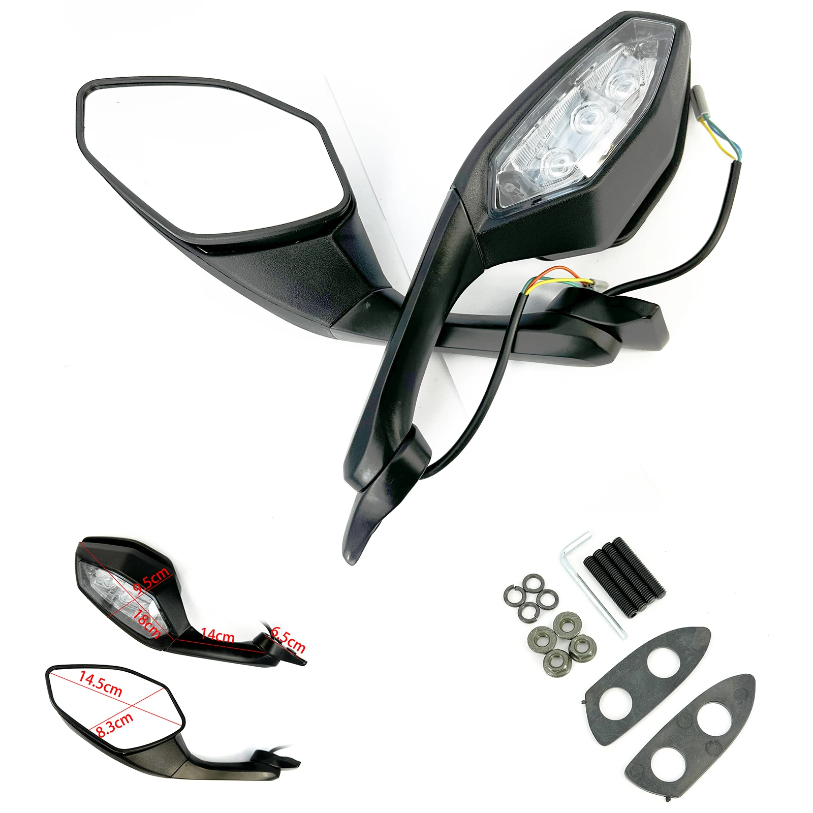 

For Yamaha YZF R1 15-24 R6 17-22 with Lights Rearview Mirror Reversing Mirror Reflector