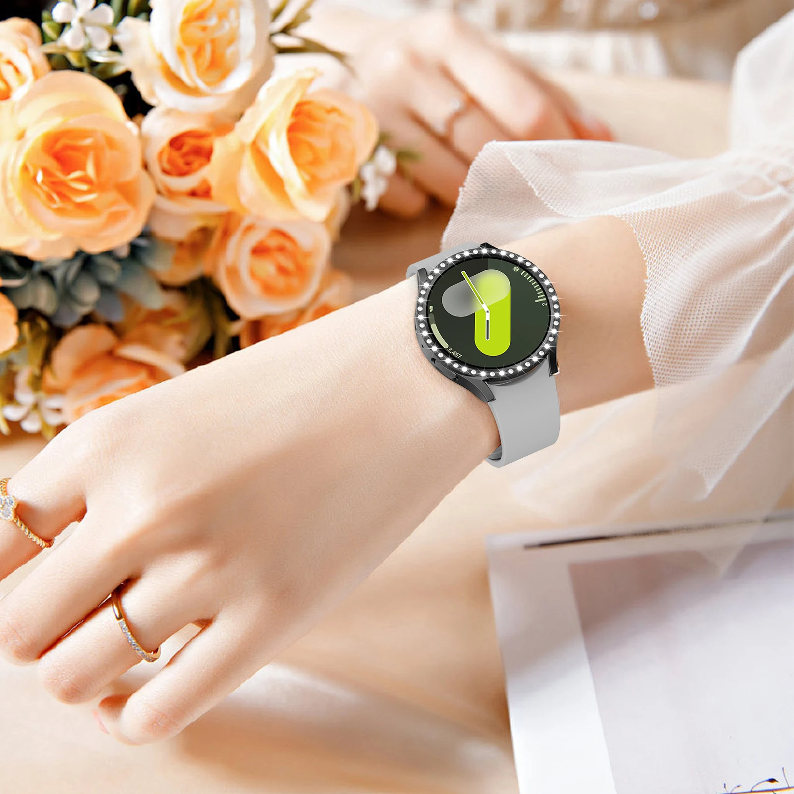 حافظة ماسية لساعة سامسونج جالاكسي 7 44 مللي متر 40 مللي متر ملحقات صلبة PC مجوفة من جميع النواحي ساعة جالاكسي 7 40 مللي متر 44 مللي متر غطاء