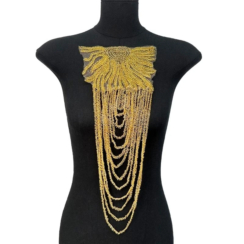 5ASD Профессиональные исполнители костюм Epaulets Applique Applique с блестками с блестками эполеты для сценического костюма