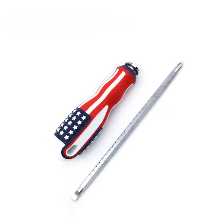 Double-Use Screwdriver Removable Hand Tool Chrome Vanadium Steel Repair Tool Handle Flathead Screw Driver