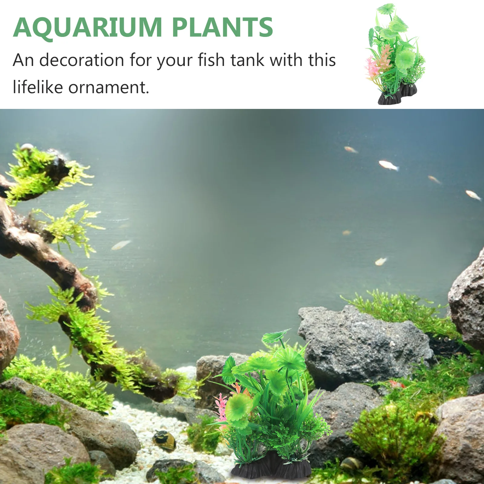 

Plastic Aquarium Plants Fake Grass for Fish Tank Decor Realistic Design Suitable Fresh Salt Water Washable Artificial Aquatic