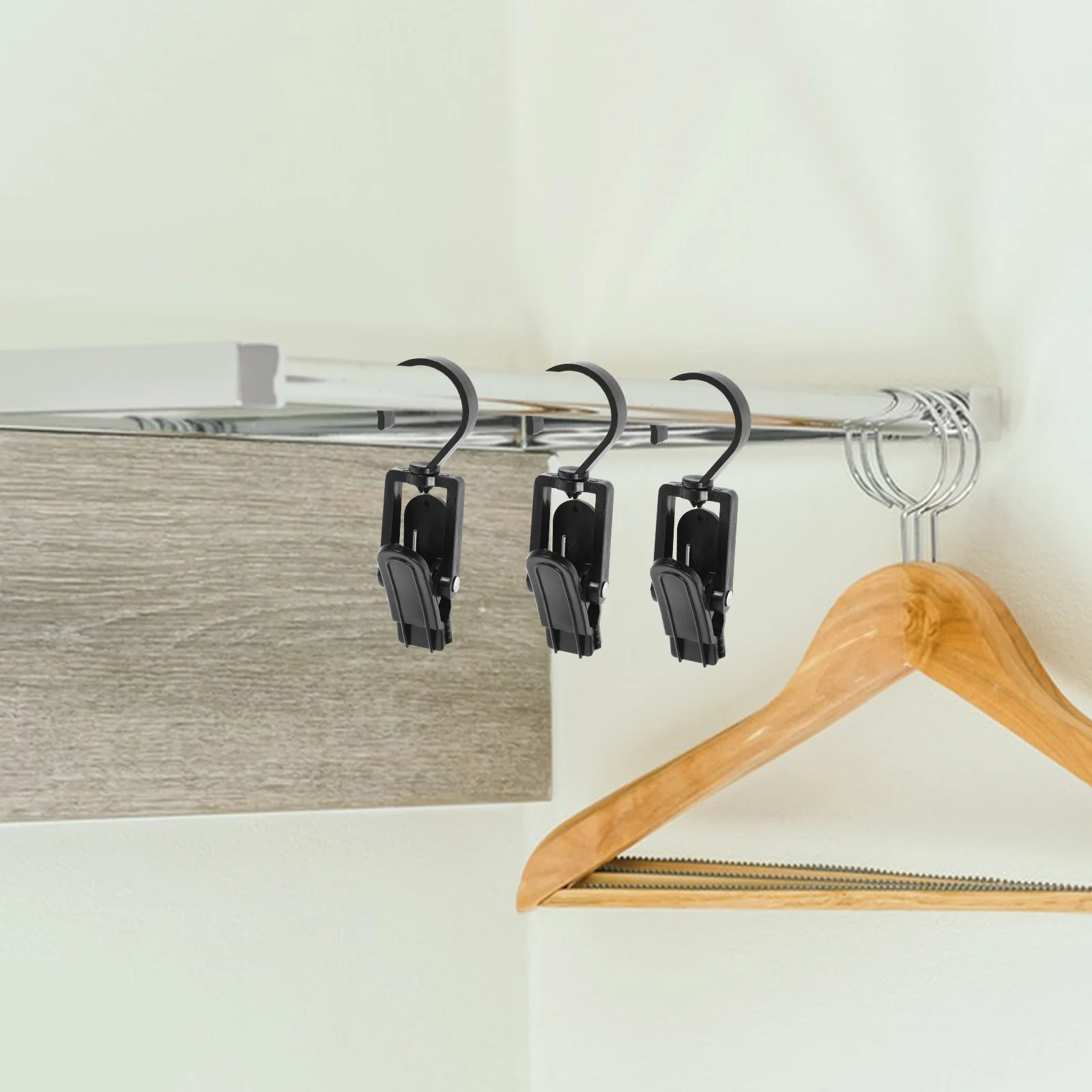 

50Pcs Plastic Curtain Clips Swivel Hanging Clips for Clothes Towels Hats Pants Socks Household Use Socks Clips,