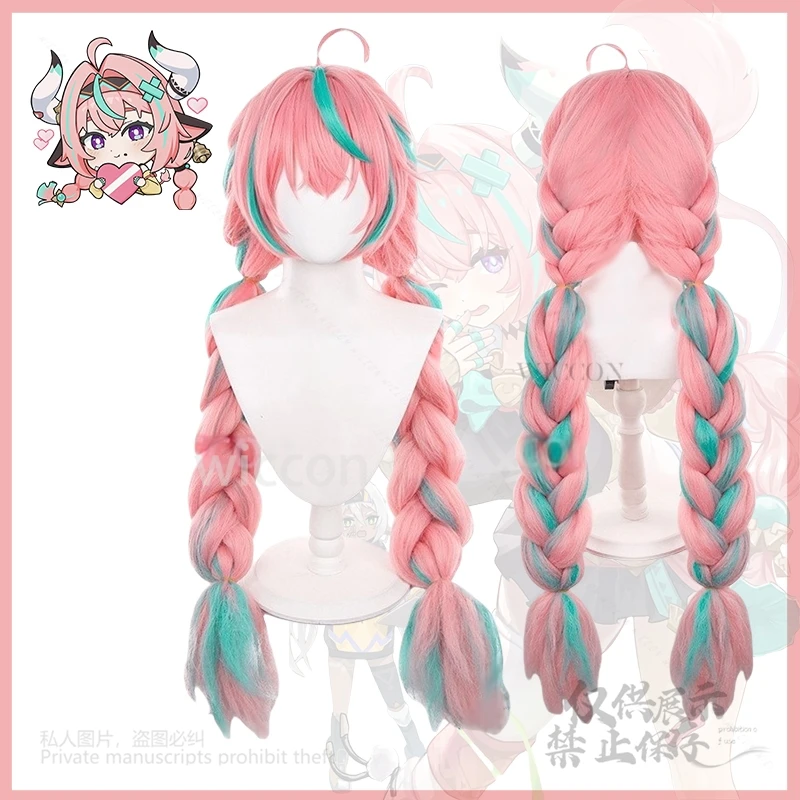 Аниме игра Genshin Impact косплей Varesa розовые длинные волосы плетеные волосы 100 см бесплатный парик Кепка парик для девочек женщин Хэллоуин по индивидуальному заказу