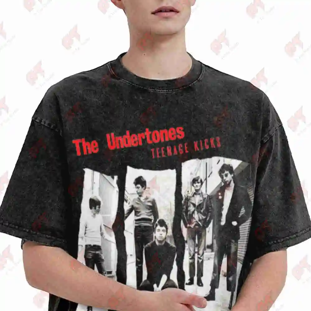 The Undertones Band Teenage Kicks Vintage Washed Tee Pure Cotton T-Shirt