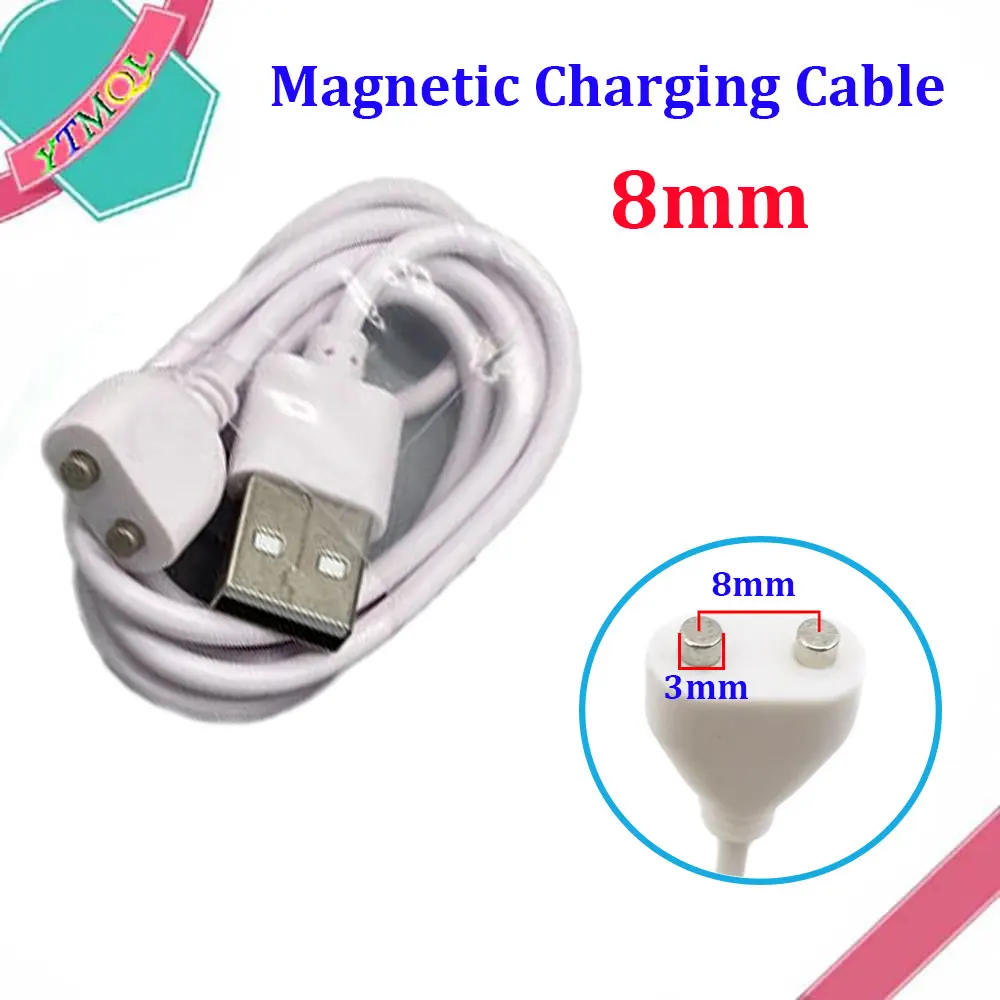 Magnetic Charging Cable 2pin center spacing 5mm 6/7/8/9/10mm Magnet Suctio USB Power charger for Beauty instrument Smart device