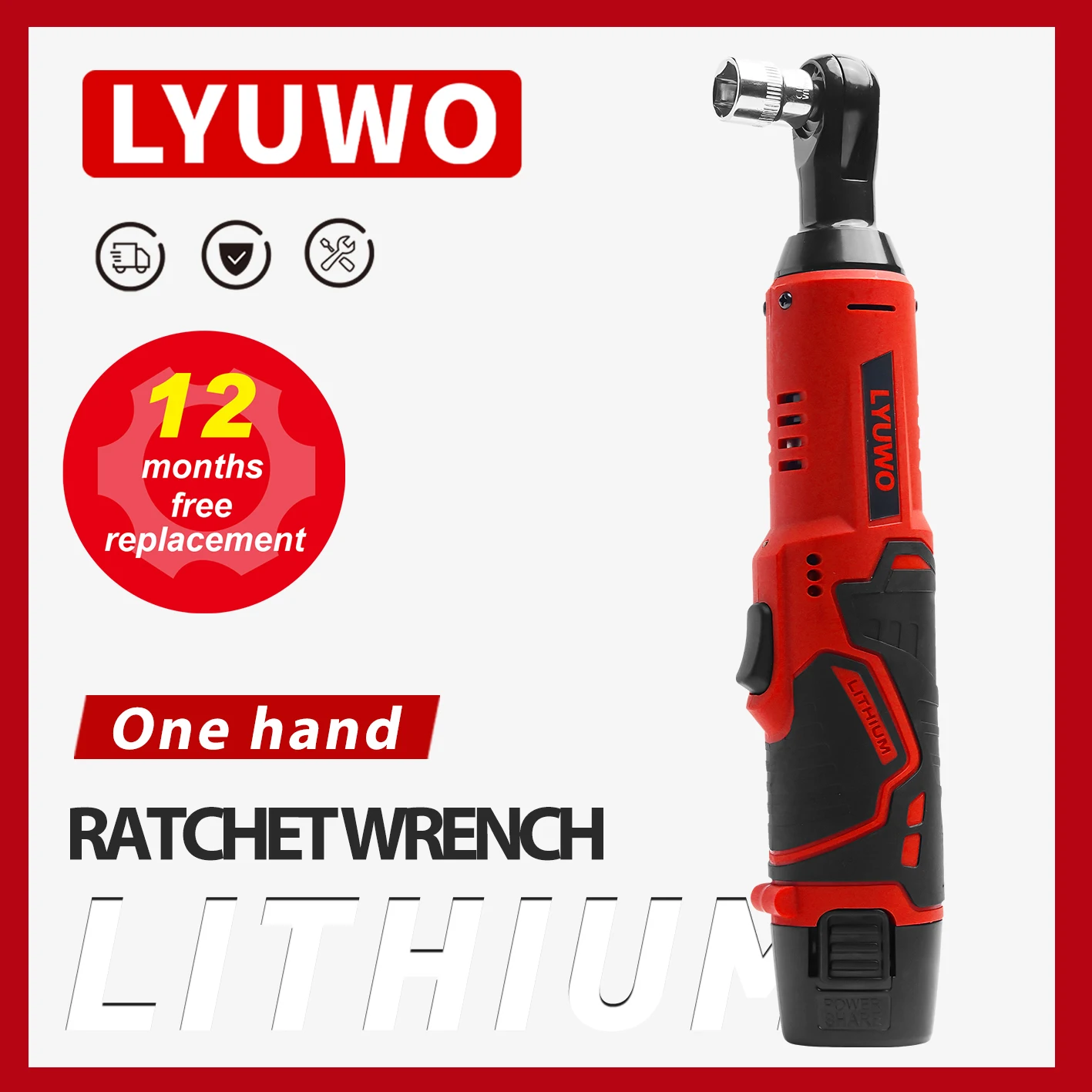 LYUWO-Conjunto De Catraca Elétrica Recarregável, Angle Drill, Chave De Fenda Para Remover Parafuso Porca, Ferramenta De Manutenção De Automóveis, 3,8