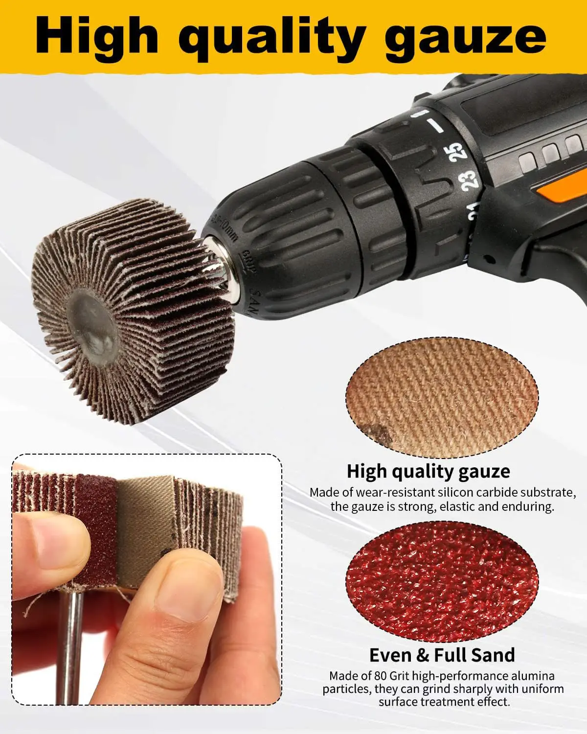 5/10pcs 80 Grit Sanding Sandpaper Flap Wheel Discs with 6mm Shank for Rotary Tools Louvered Shutter Polishing Wheel