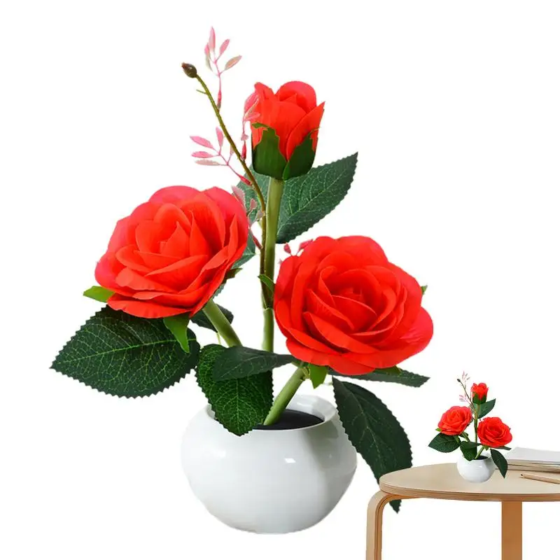 

Rose Table Lamp Artificial Flower Arrangement Home Décor Decorative Lamp For Home Multi-Functional Energy-Saving For Home