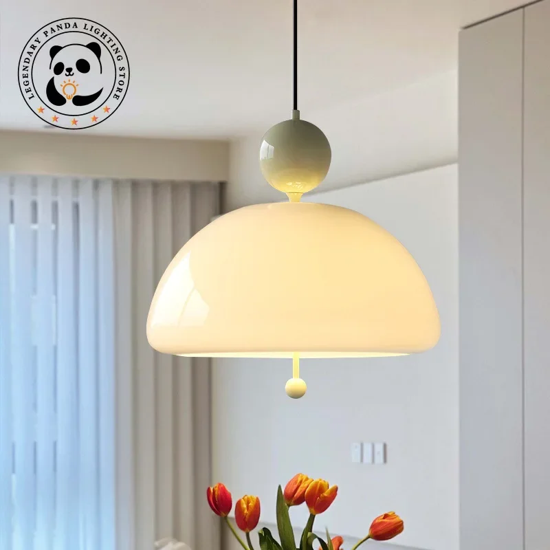 Bauhaus minimalist ische pendel leuchten creme stil glas lampen schirm homes tay restaurant woon kamer cafe schlafzimmer kunst dekoration luminaria