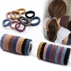 50Pcs Simple Basic Elastic Rubber Hair Bands Women Girls Thick Hair Headwear Seamless Hair Accessories