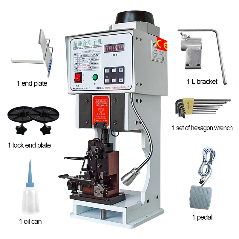 Boruix Fully Automatic 1.5 T Terminal Crimping Machine Set With OTP Mold Blades Flat Cable Crimper Multiple Terminals Connectors