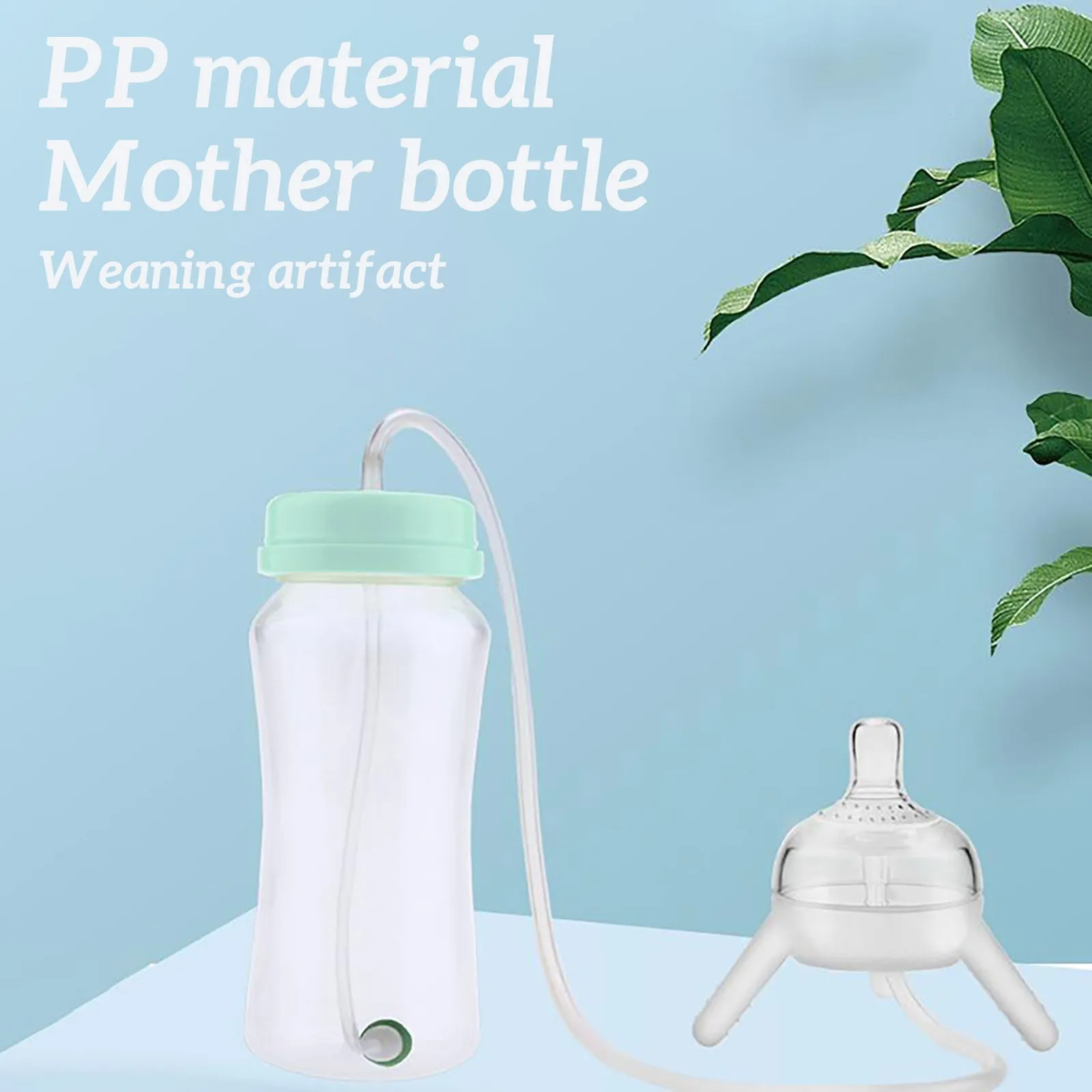 Separate child-mother baby bottle with long straw imitation milk weaning bottle