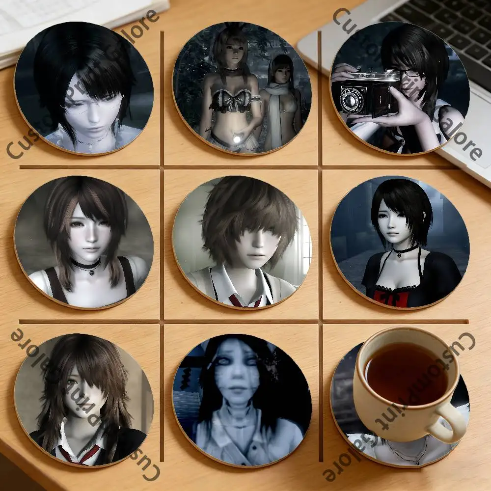 

F-Fatal F-Frame oc Zero Heat-Resistant Pine Coasters Lightweight Sturdy for All Drinkware Easy to Clean