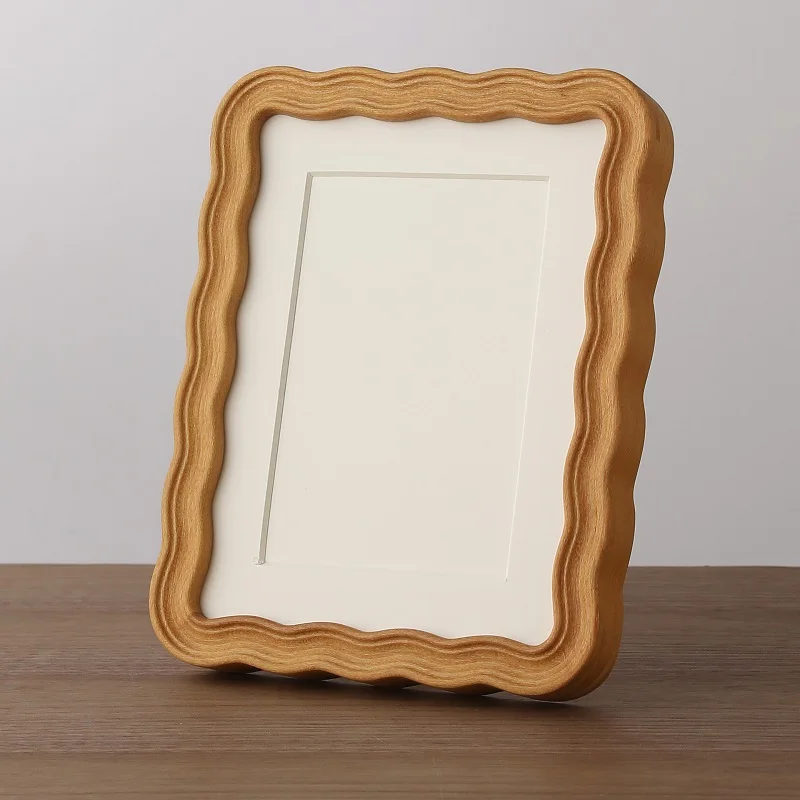 Wave Edge Black Walnut Photo Frame Solid Wood Picture Frame Tabletop Stand Frame for Photo Art Home Decoration Multi Sizes