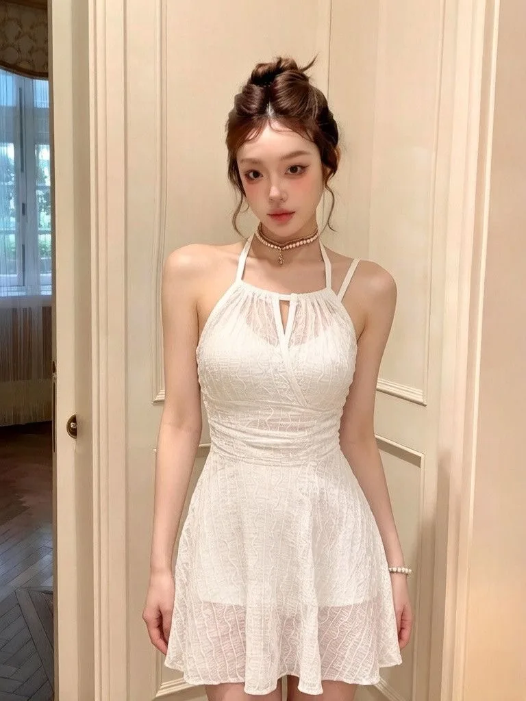 

Conservative Neckline Swimsuit Women's Beach Vacation Style Slimming Waist Control Sexy Pure Desire Design