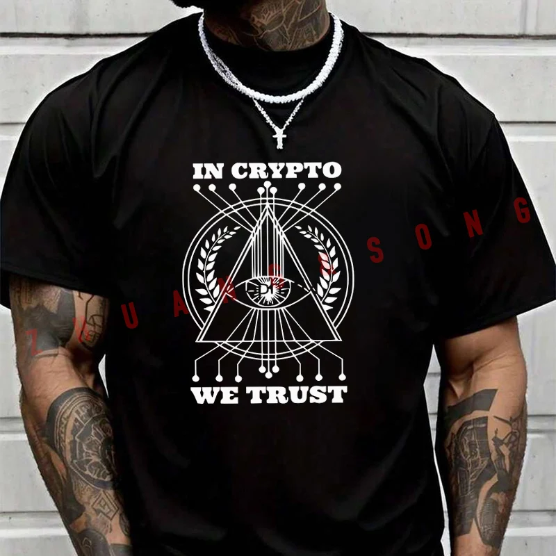 

2026 Men T-Shirt In Crypto We Trust Graphic TShirt Vintage Clothes Plain Mens Funny T Shirts Casual Clothing Harajuku