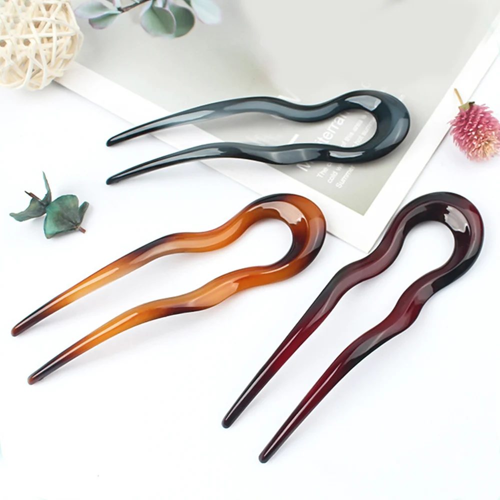 Simple U Shape Hair Clips Pins for Women Girls Hair Sticks Girls Hair Styling Accessories Bright Large Hairpins Barrettes