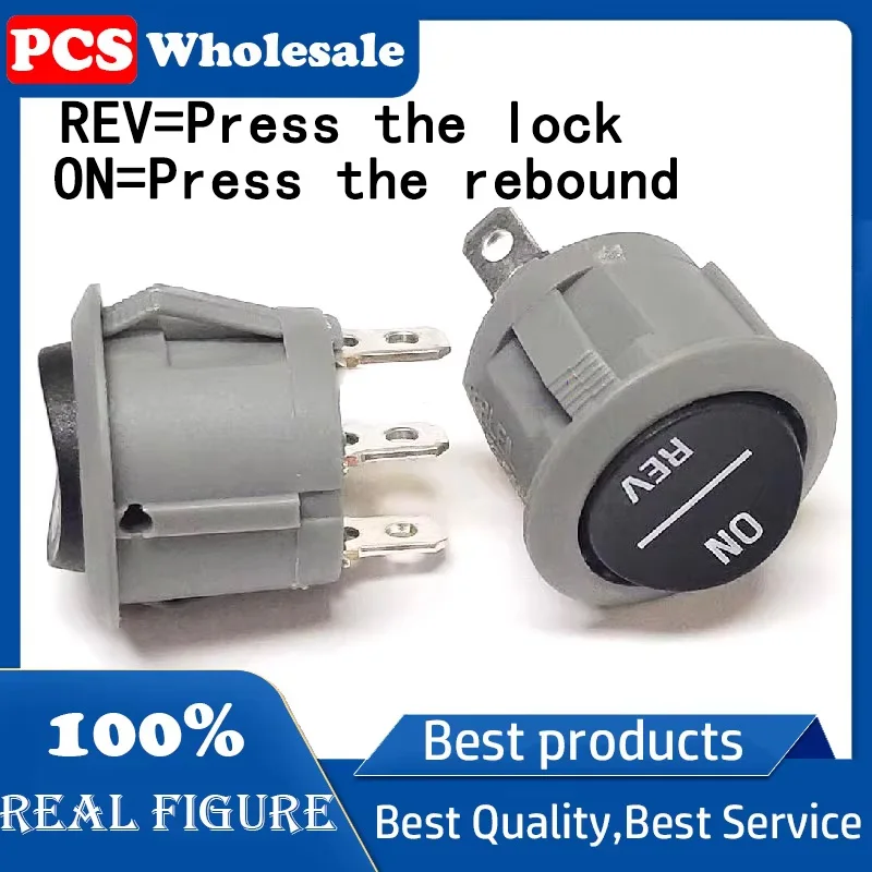 ON=Press the rebound/REV=Press the lock juicer/juice machine round switch 23mm reversing switch 3pin on single reset