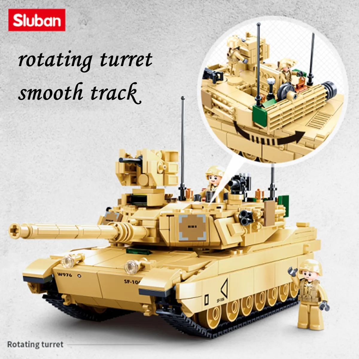 Sluban Building Block Toys Army Model M1A2 Sep V2 Abrams 781PCS Bricks B0892 Compatbile With Leading Brands Construction Kits