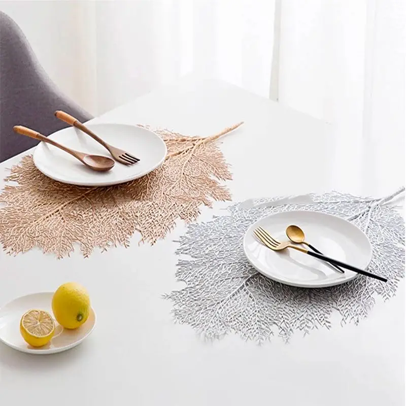 1pcs Simulation Plant Placemat for dining table Coasters PVC Lotus Leaf Cup Coffee Table Mats for Kitchen Party Home Decoration