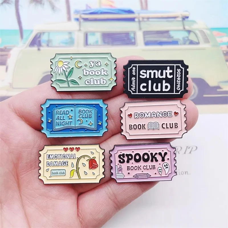 Broche esmaltado de billete de dibujos animados, alfileres de solapa, sello, libro, Club, rosa, batería, perezoso, cerebro, nube, hamburguesa, insignia de billete, joyería, regalo para amigos