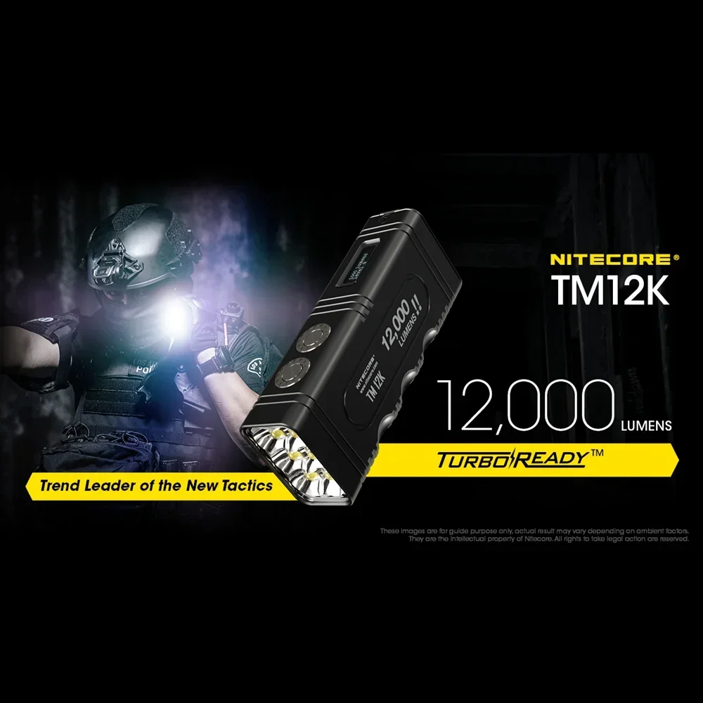 NITECORE TM12K 12000Lumens USB-C Rechargeable Tactical Flashlight