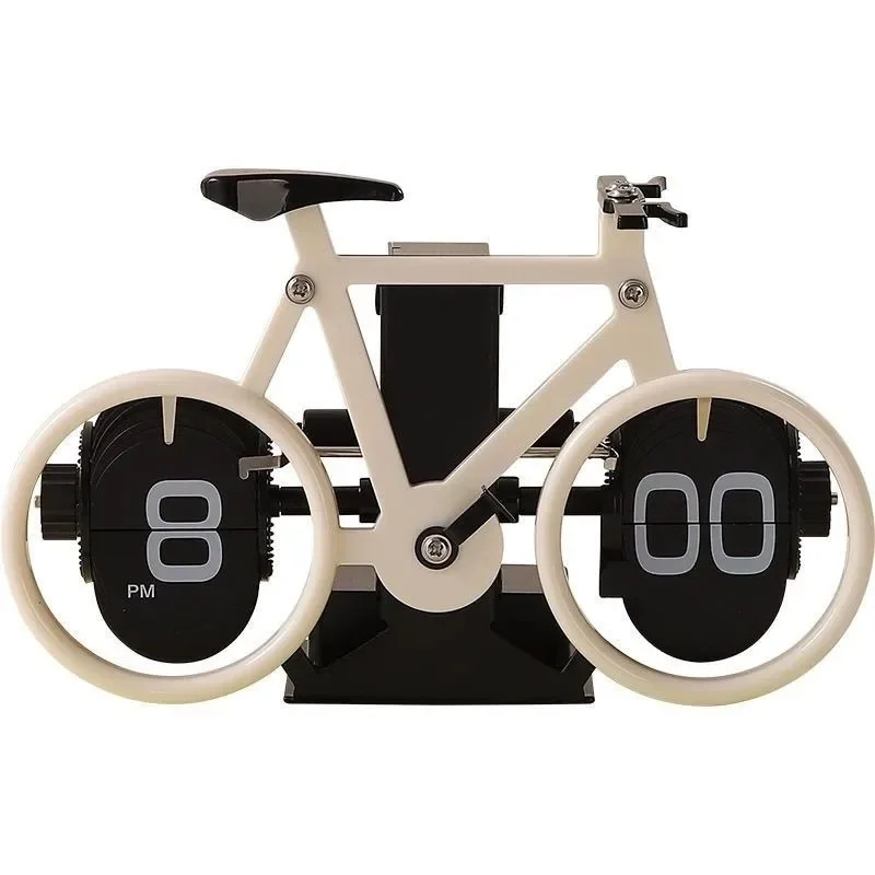 

Automatic page-turning clock, retro living room ornament, bicycle page-turning mechanical clock, alarm clock, personalized table