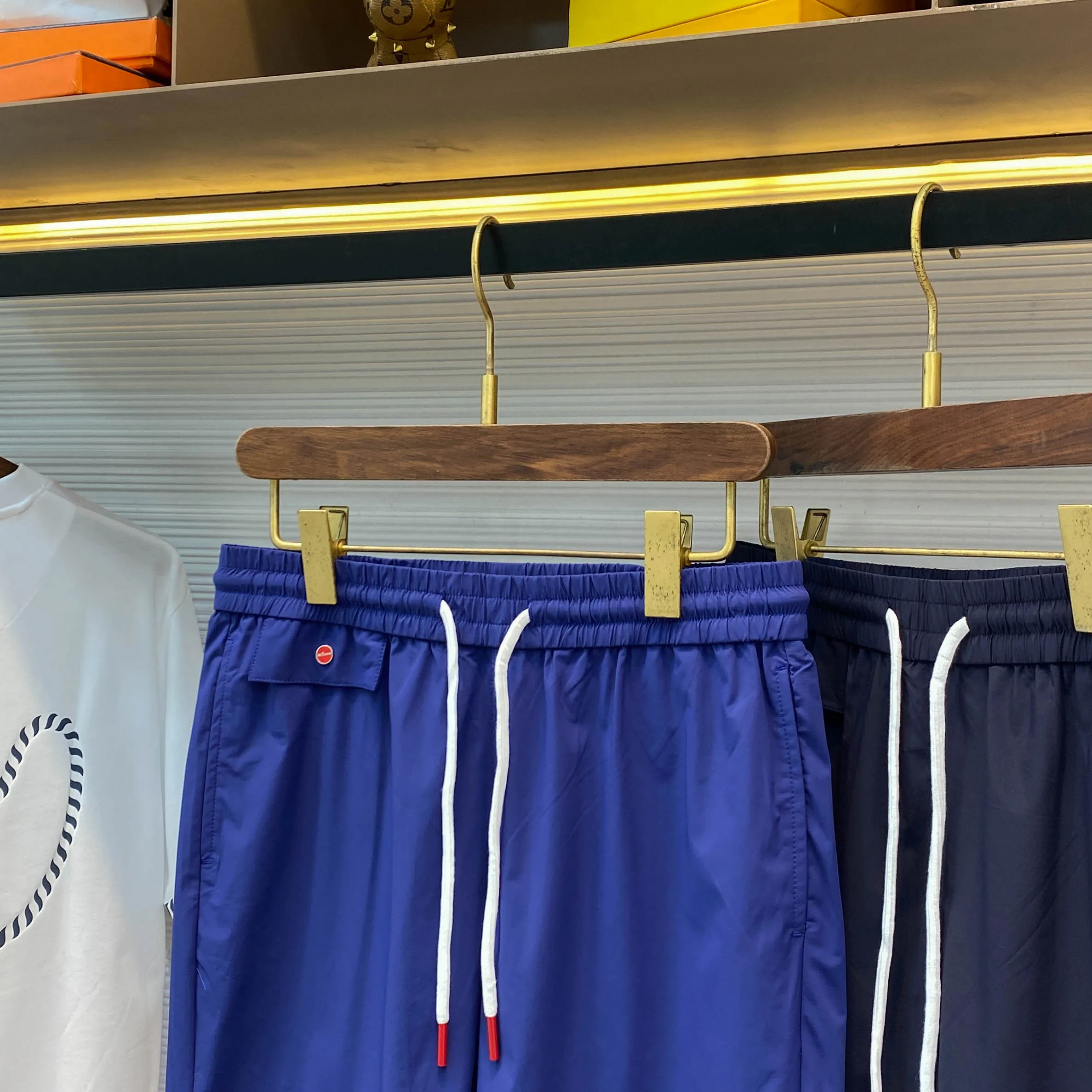 KITON spring and summer new men's light and thin technology woven fabric drawstring shorts