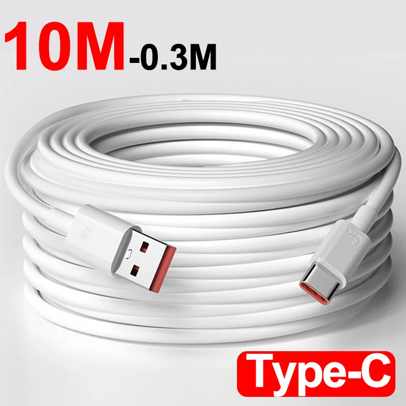 טעינה מהירה סופר ארוך USB סוג C טעינת כבל ארוך במיוחד להאריך מטען חוט עבור סמסונג Xiaomi סוג C נייד טלפון
