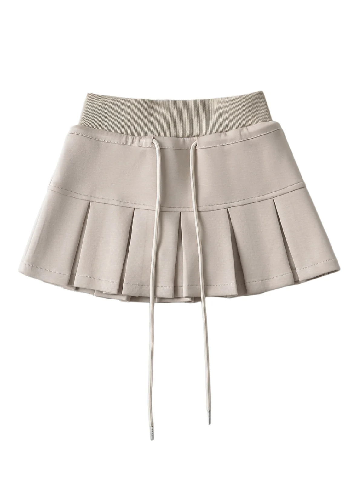 Gonna American Sle Spor ey con vita larga Dstring per donna Gonna lunga f effetto gamba lunga anti-luce