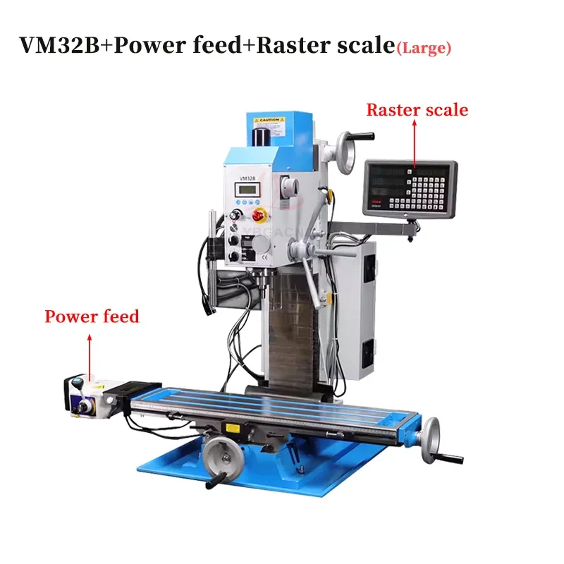 Wiertarka frezarka VM32B przemysłowa precyzyjna metalowa cyfrowa wyświetlacz Miller wiertarka ekran narzędzie Walker opcjonalnie 220V