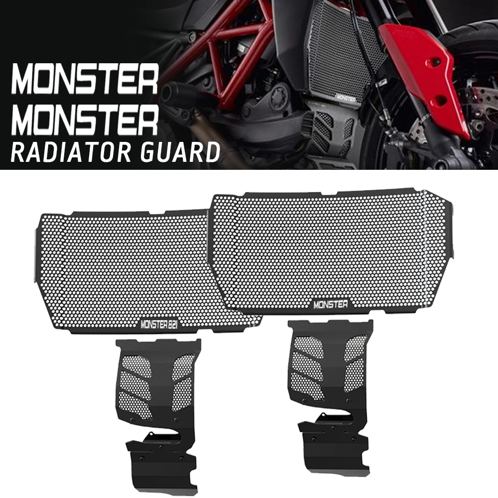 

FOR DUCATI Monster 821 MONSTER821 Stealth/Dark/Stripe Motorcycle Radiator Guard Grille Cover Protector Engine housing Protection