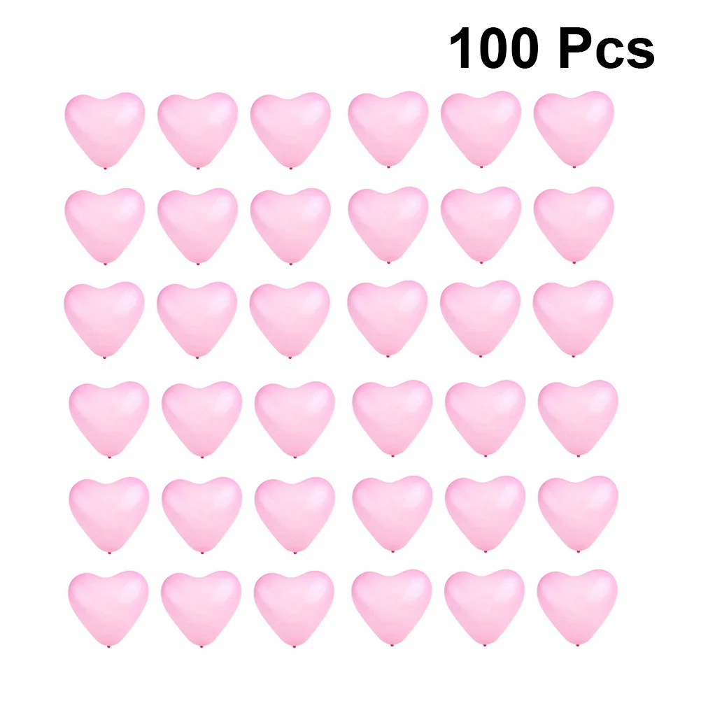 

100Pcs Romantic Heart Shape Balloons Decor Pink Wedding Supplies Romantic Heart Shape Balloons Party Supplies