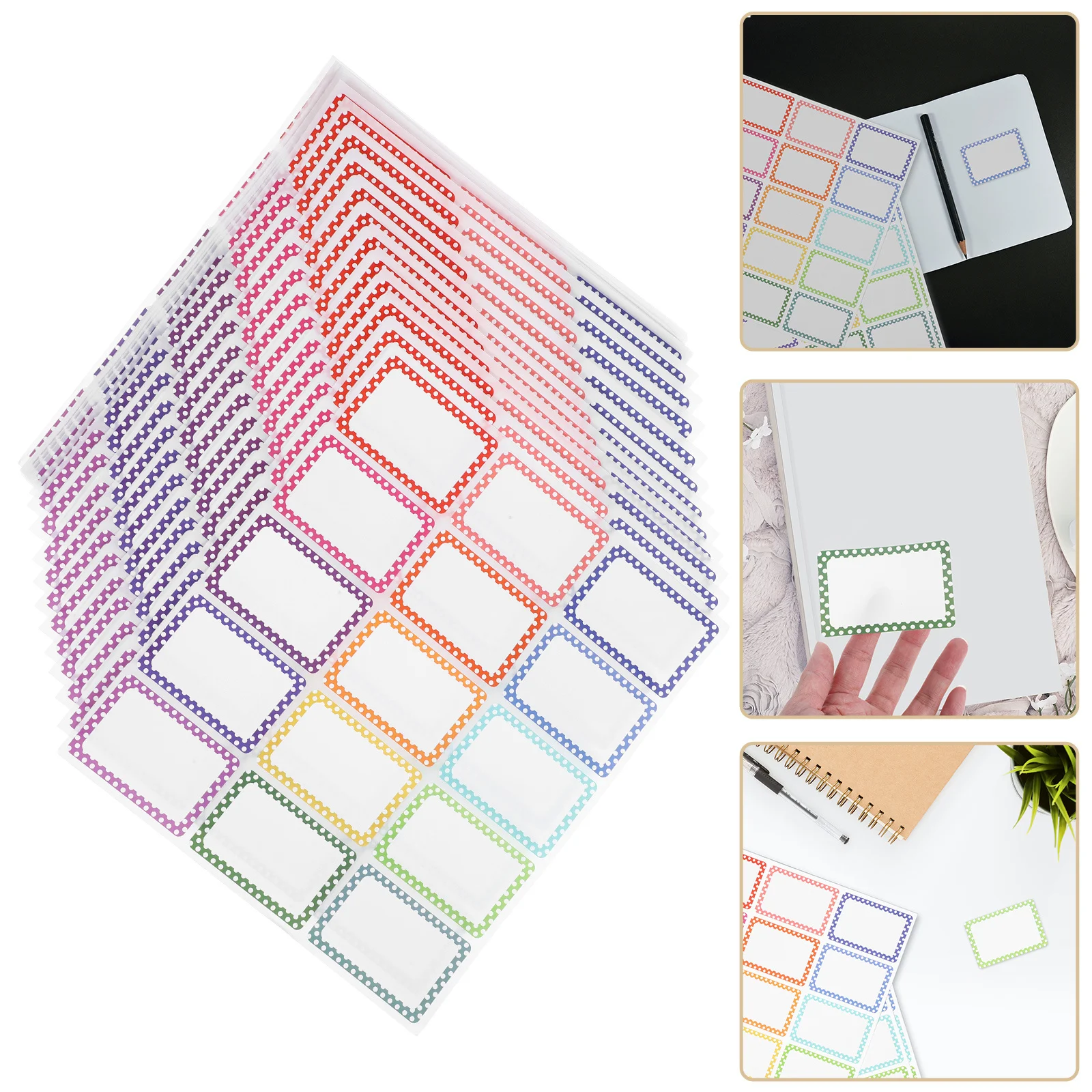 23-vellen naamplaatjestickers beschrijfbare blanco zelfklevende etiketten voor schoolkantoor klaslokaal organiserende etiketstickers