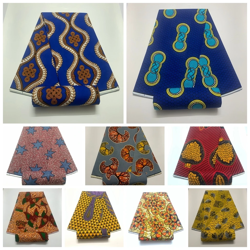 

ankara fabric african real wax print 100% cotton sewing material for dress 2024 high quality wax tissu africain coton 6yard