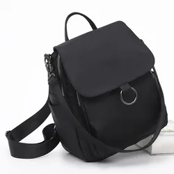 Black Backpack Women Outdoor Oxford Cloth Hasp Zipper Double Shoulder School Bag Teenage Youth Backpacks Travel Casual Lady Bags