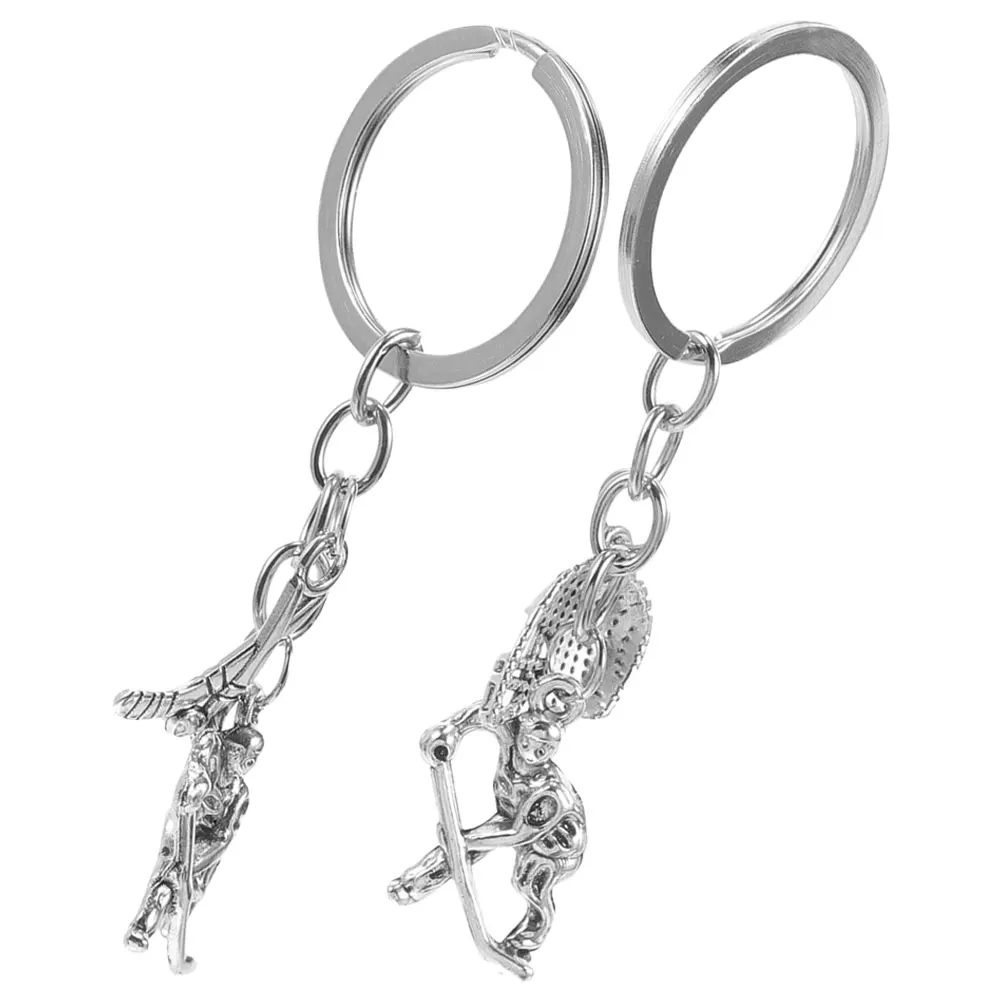 

2 Pcs Hockey Keychain Durable Metal Field Hockey Keychain Sports Charms Bag Backpack Souvenirs Gifts Accessories