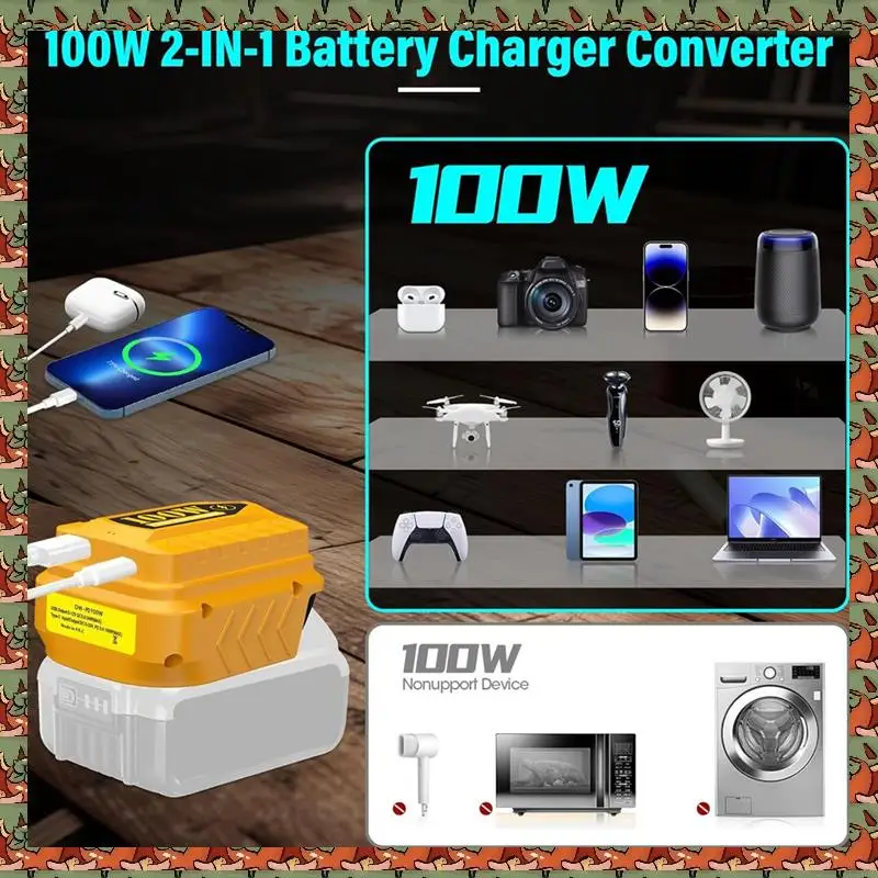 

ABLQ USB Charger Adapter For PD100W Charger Adapter For Charger Adapter For 20V 60V