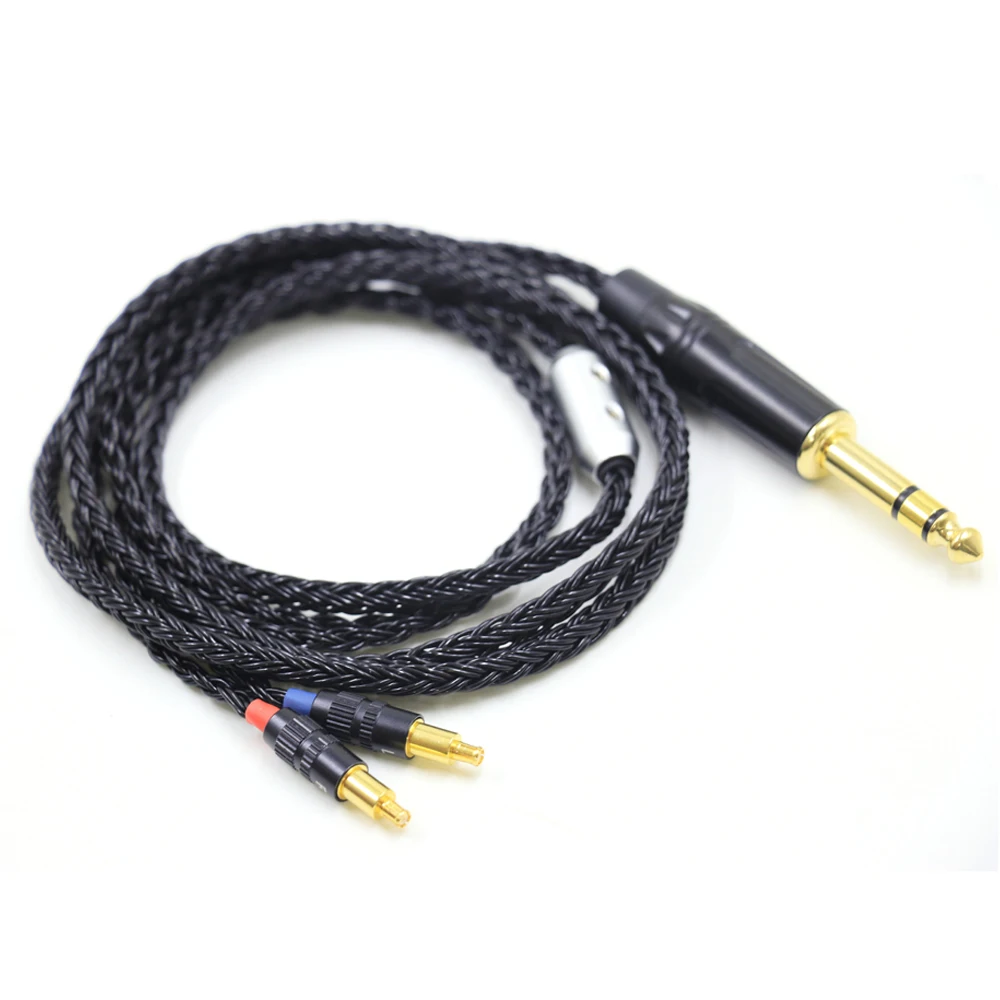 High Quality Bright-Black 16 core Headphone Replace Upgrade Cable for Technica ATH-WP900 MSR7B AP2000 ES770H SR9 ADX5000