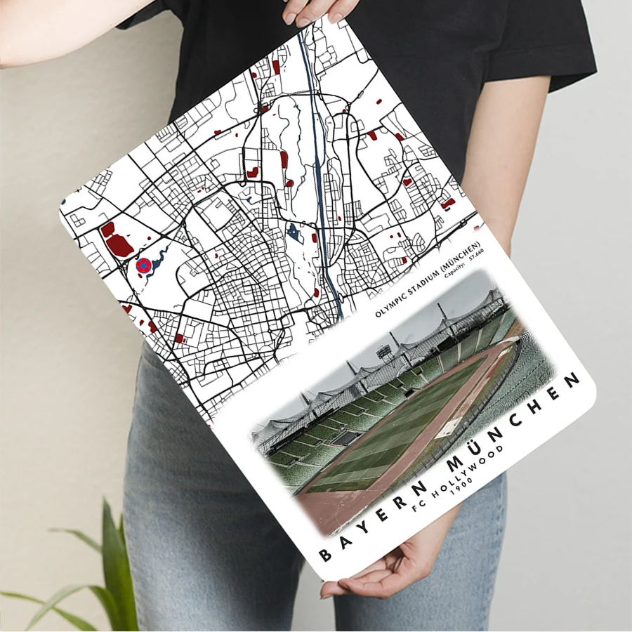 بايرن ميونيخ أليانز أرينا خريطة المدينة المعدنية جدار الفن الألماني نادي كرة القدم ديكور خمر ديكور المنزل #3