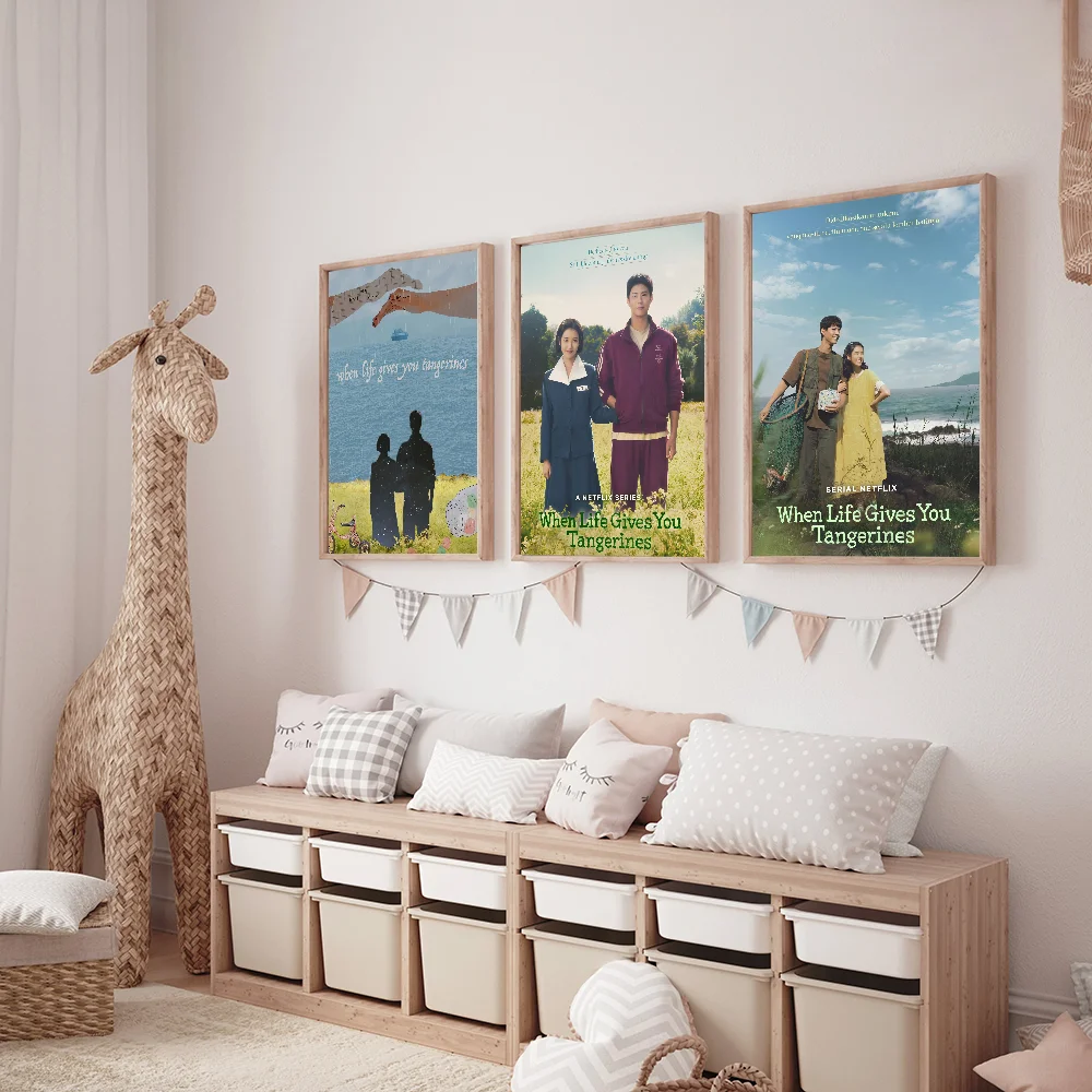 1 قطعة التلفزيون الكورية عندما تعطيك اليوسفي المشارك مقاوم للماء جدار الفن الفيلم الملصقات لغرفة المعيشة غرفة الرجعية ديكور هدية