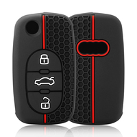 Silicone Car Flip Key Fob Cover Case For Audi A2 A3 S3 A4 S4 A6 S6 RS6 A8 Tt Allroad 3 Buttons Folding Remote Holder