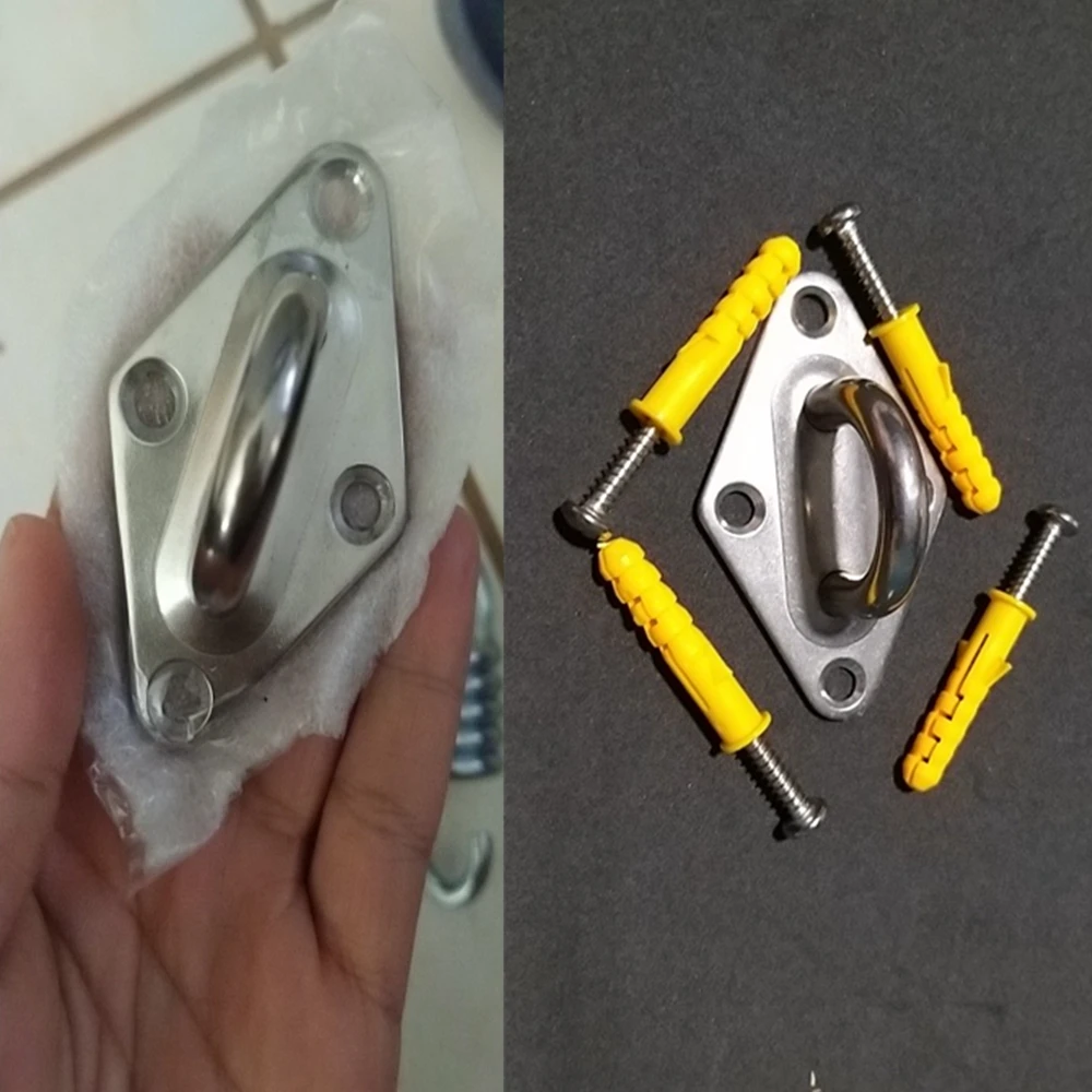 Swing Hanger Hammock Hook Anchor 304 Diamond Padeye For Wood Beam / Concrete Ceiling Hanging Kit Suspension Sex 250KG Loading