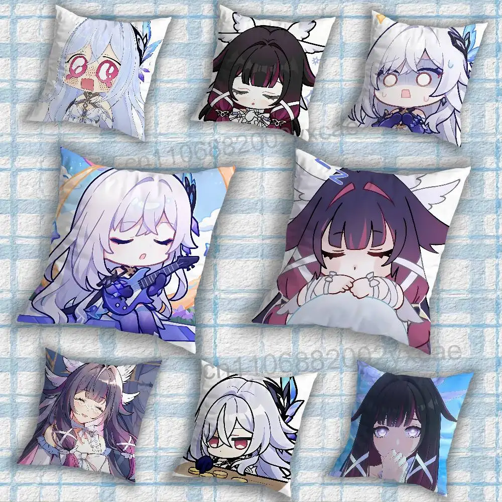 Skirk Columbina Genshin Impact Cushion Cover Suitable For Sofa Car Bedroom Office Cushions Decorative Pillow Case