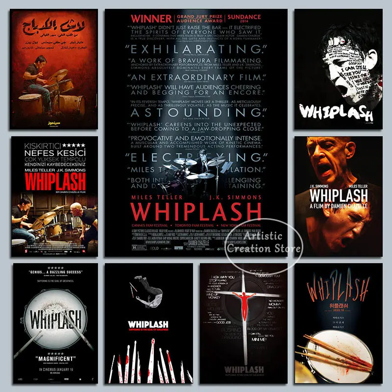 Whiplash Damien Chazelle Miles Teller JK Simmons Film Poster Leinwand Malerei Druck Wand Bilder Wohnzimmer Club Home Decor