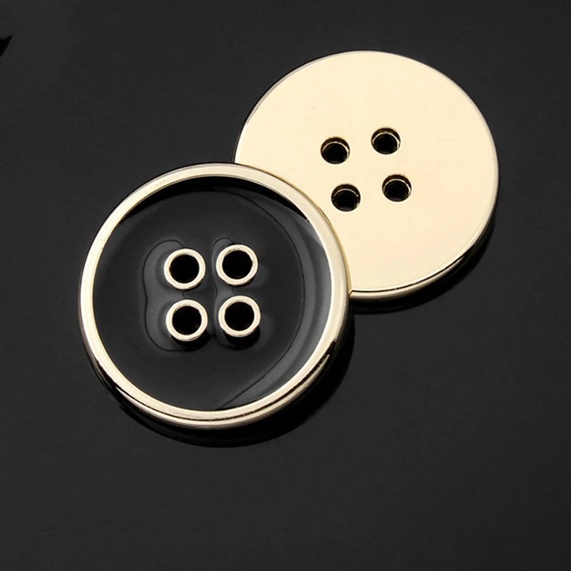 Fashion Gold Black White Metal Suit Cuff Shirt Buttons Round Button for Clothing Coat Sewing Handmade Crafts Accessories