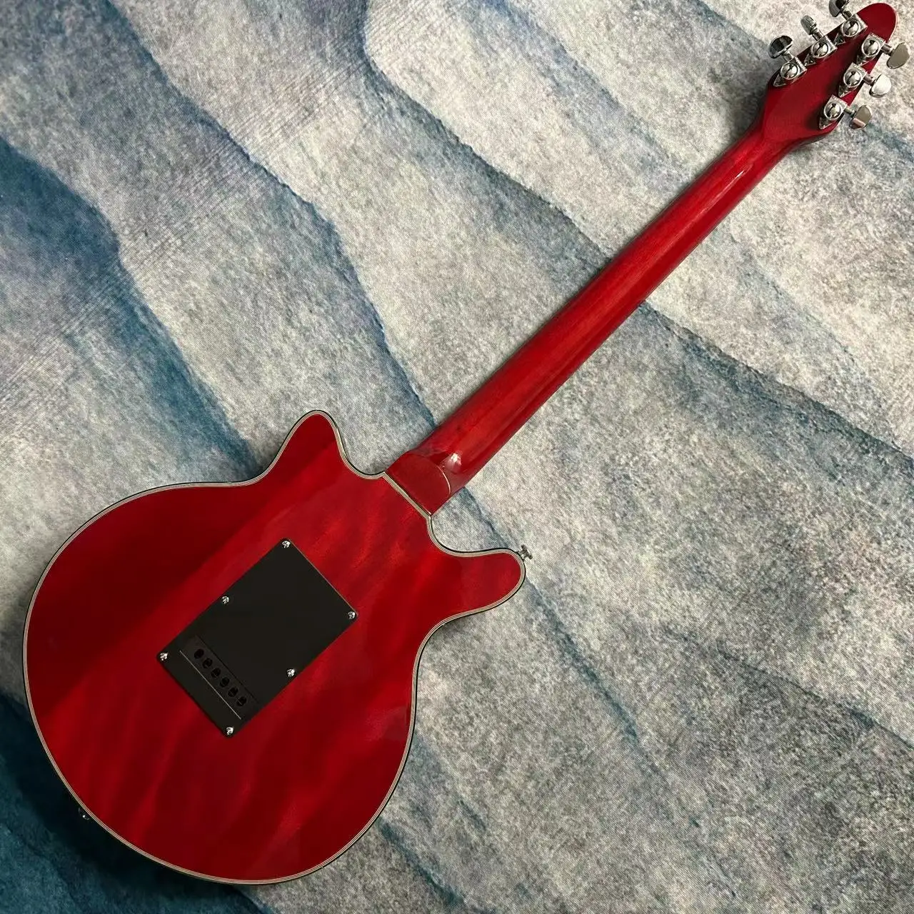 Brian May Electric Guitar, Mahogany Body, Rosewood Fingerboard, Red Color, 3 Burns Pickups, High Quality